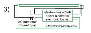 T8 LED fénycső bekötés 3